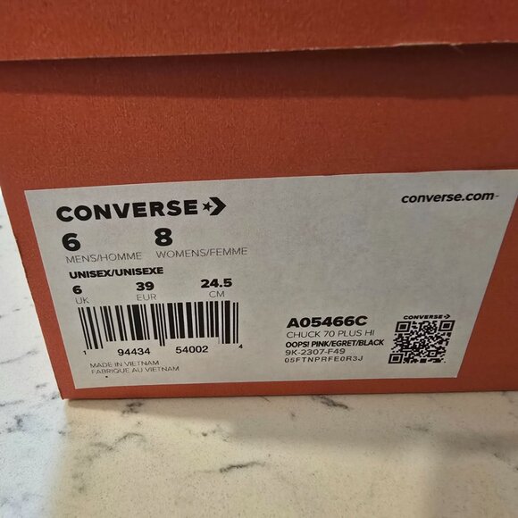 Converse Chuck 70 Plus Hi Oopsi Pink Egret Black Women's Size 8 Sneaker NEW - Picture 10 of 10